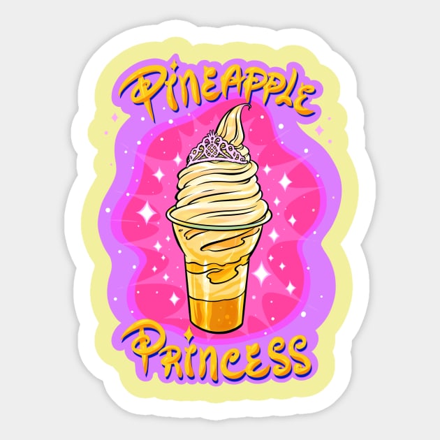 Dole Whip Float Pineapple Princess Alert Sticker by IEatFanBoys